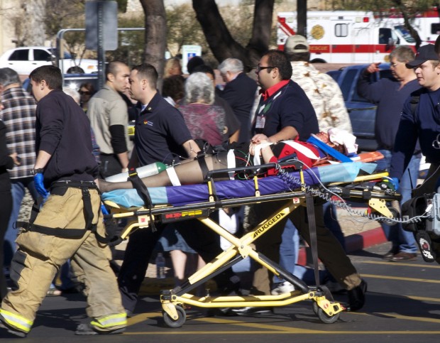 Congresswoman shot, six dead